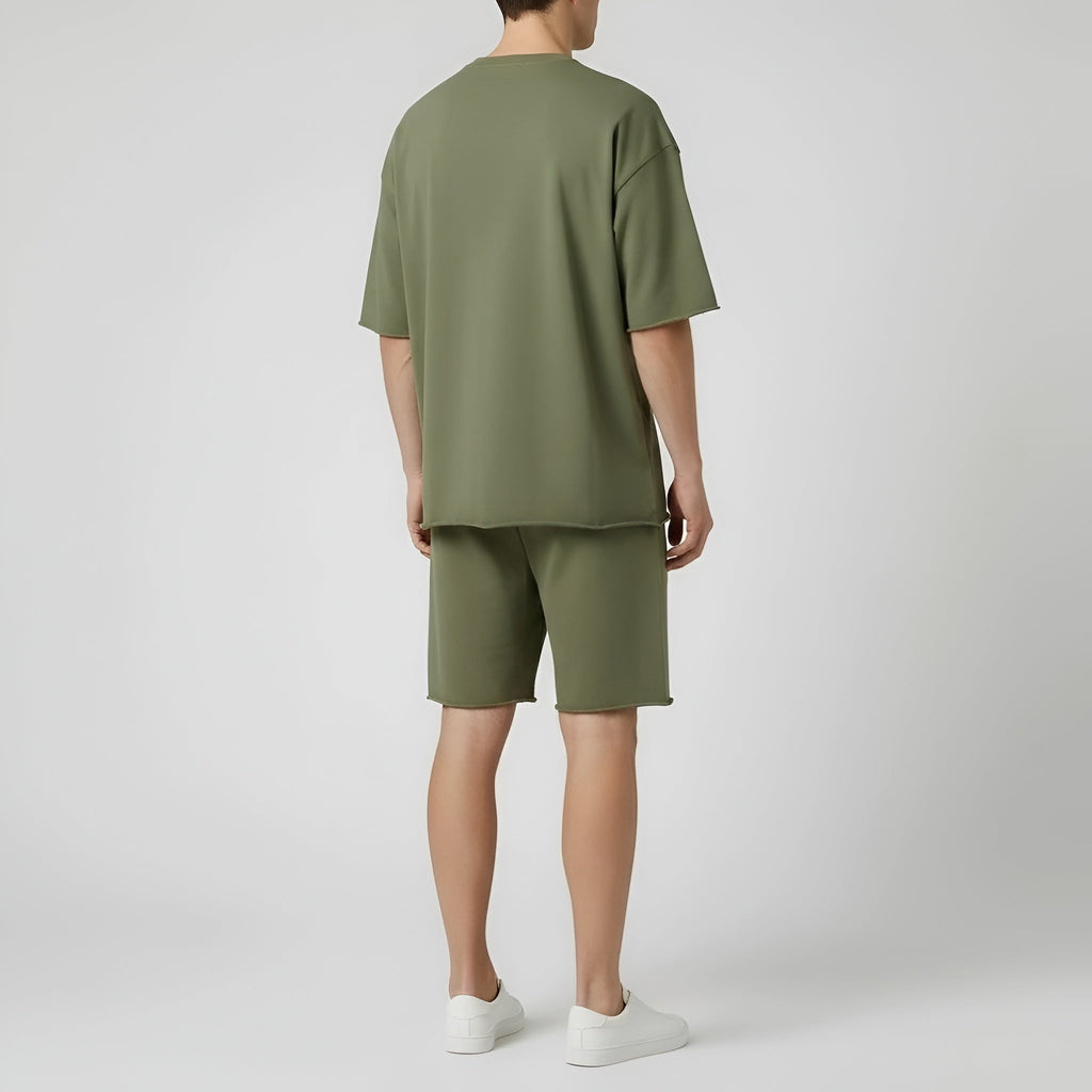 Men’s Cotton T-Shirt and Shorts Set – Casual Summer Sportswear Set