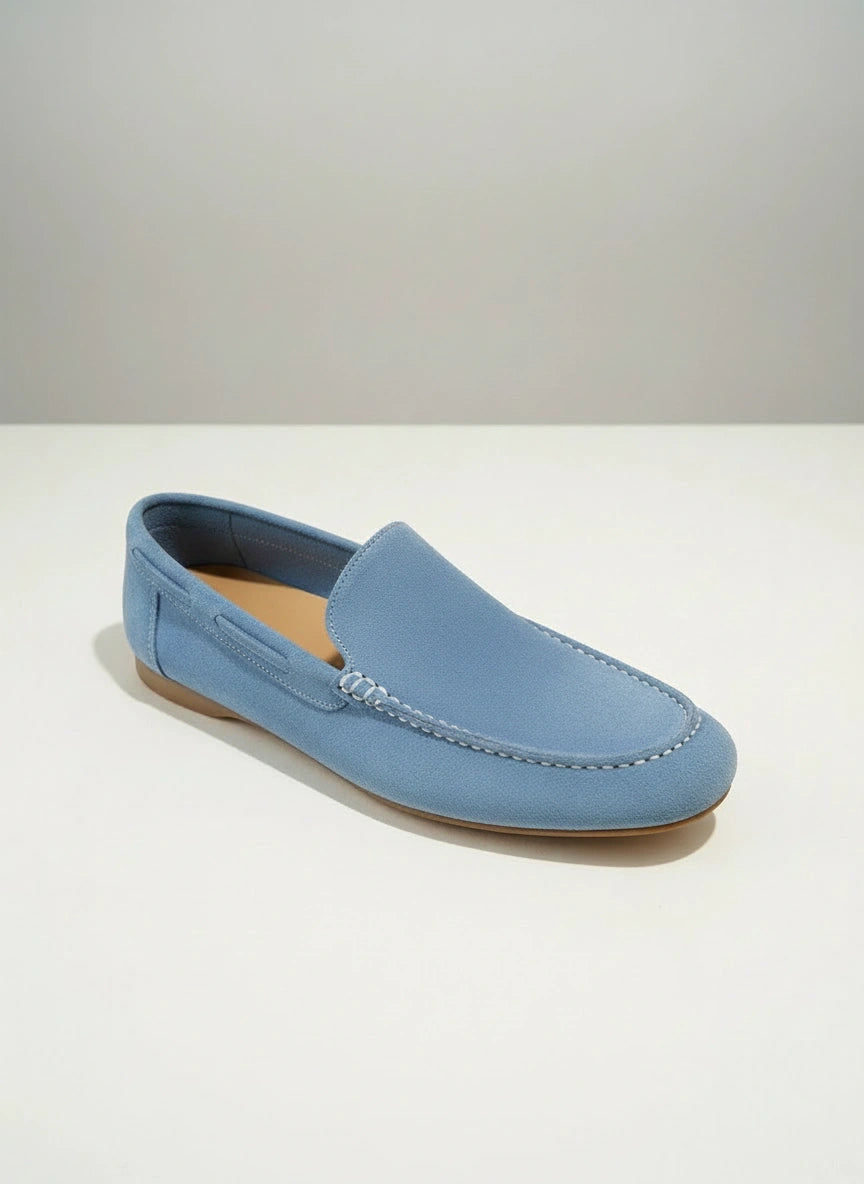 Slip-On Boat Loafers – Sky Light Blue