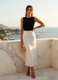 Lea Polka Dot Midi Skirt | Timeless Flair with Black Dots