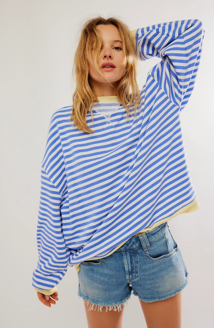 Fien | Women's Striped Oversized Crew Neck Jumper