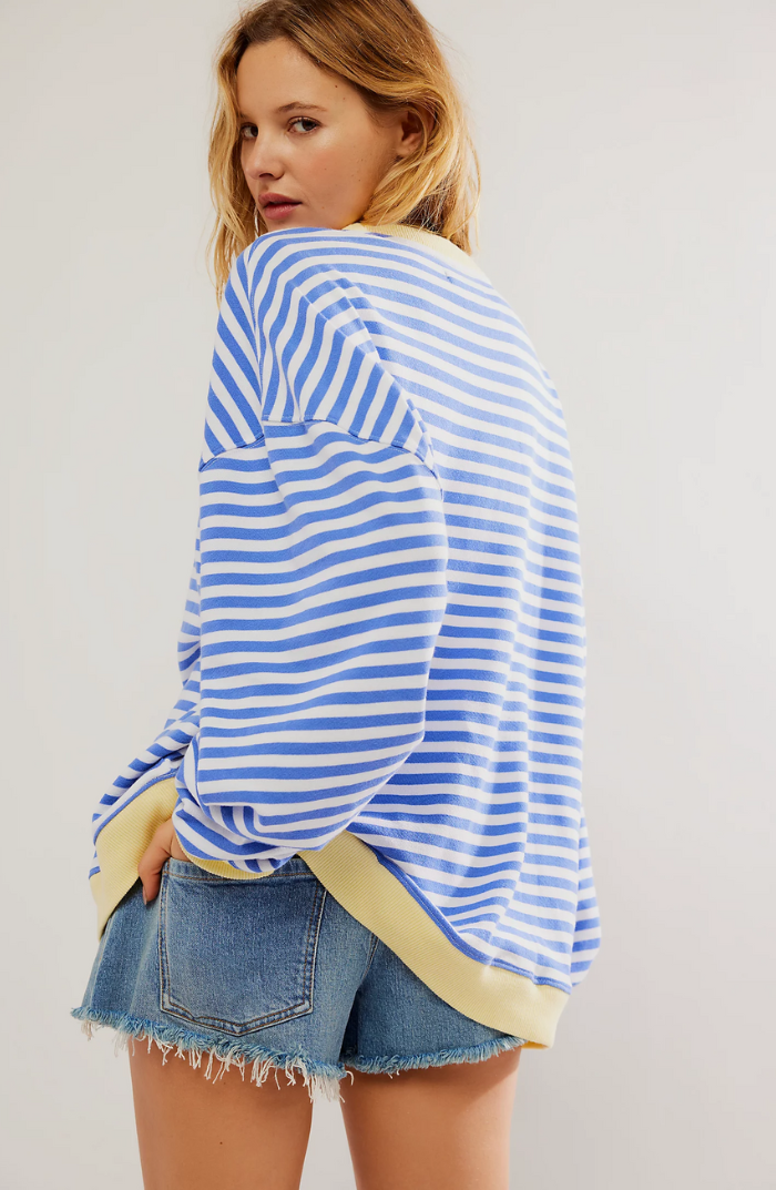 Fien | Women's Striped Oversized Crew Neck Jumper