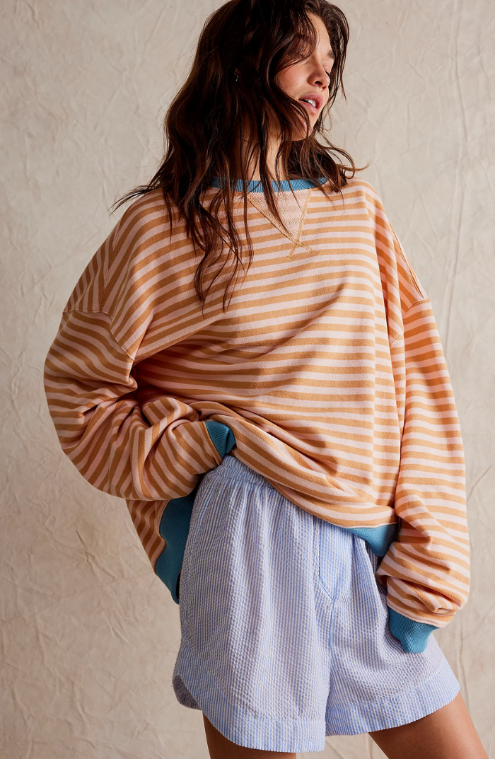 Fien | Women's Striped Oversized Crew Neck Jumper