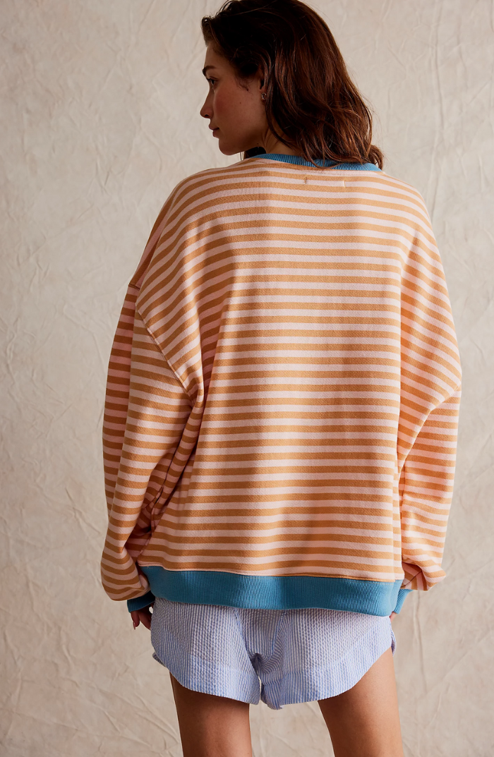 Fien | Women's Striped Oversized Crew Neck Jumper