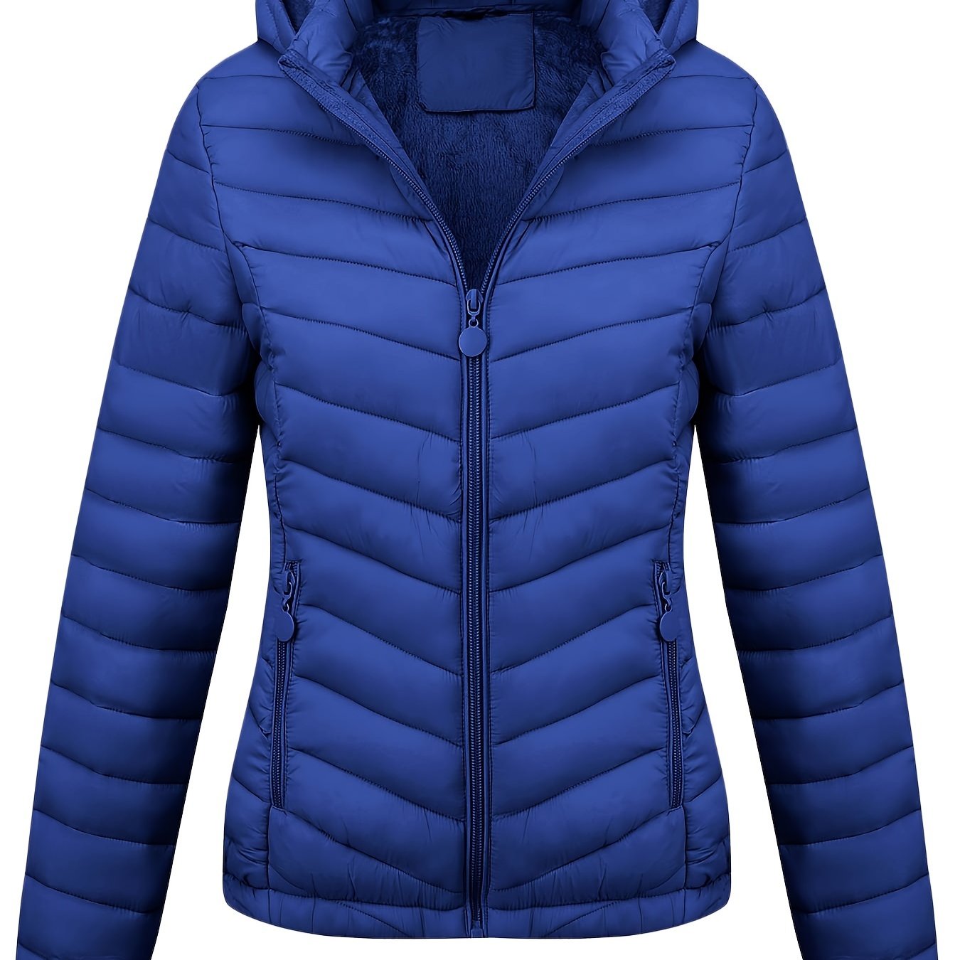 Fien | Women's Zip-Up Hooded Puffer Jacket with Slanted Pockets