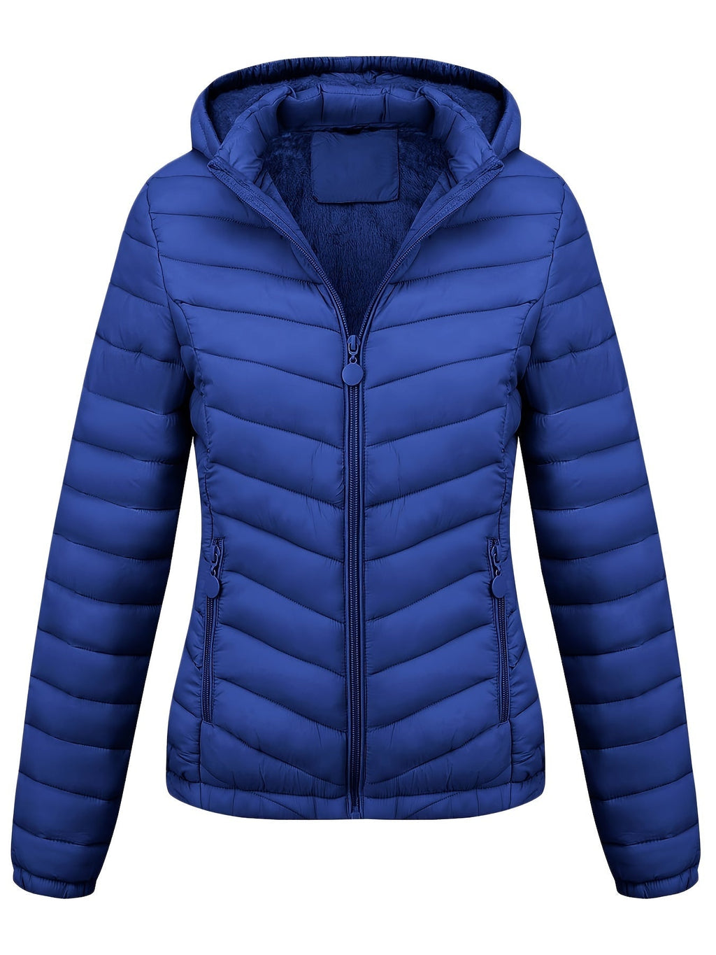 Fien | Women's Zip-Up Hooded Puffer Jacket with Slanted Pockets