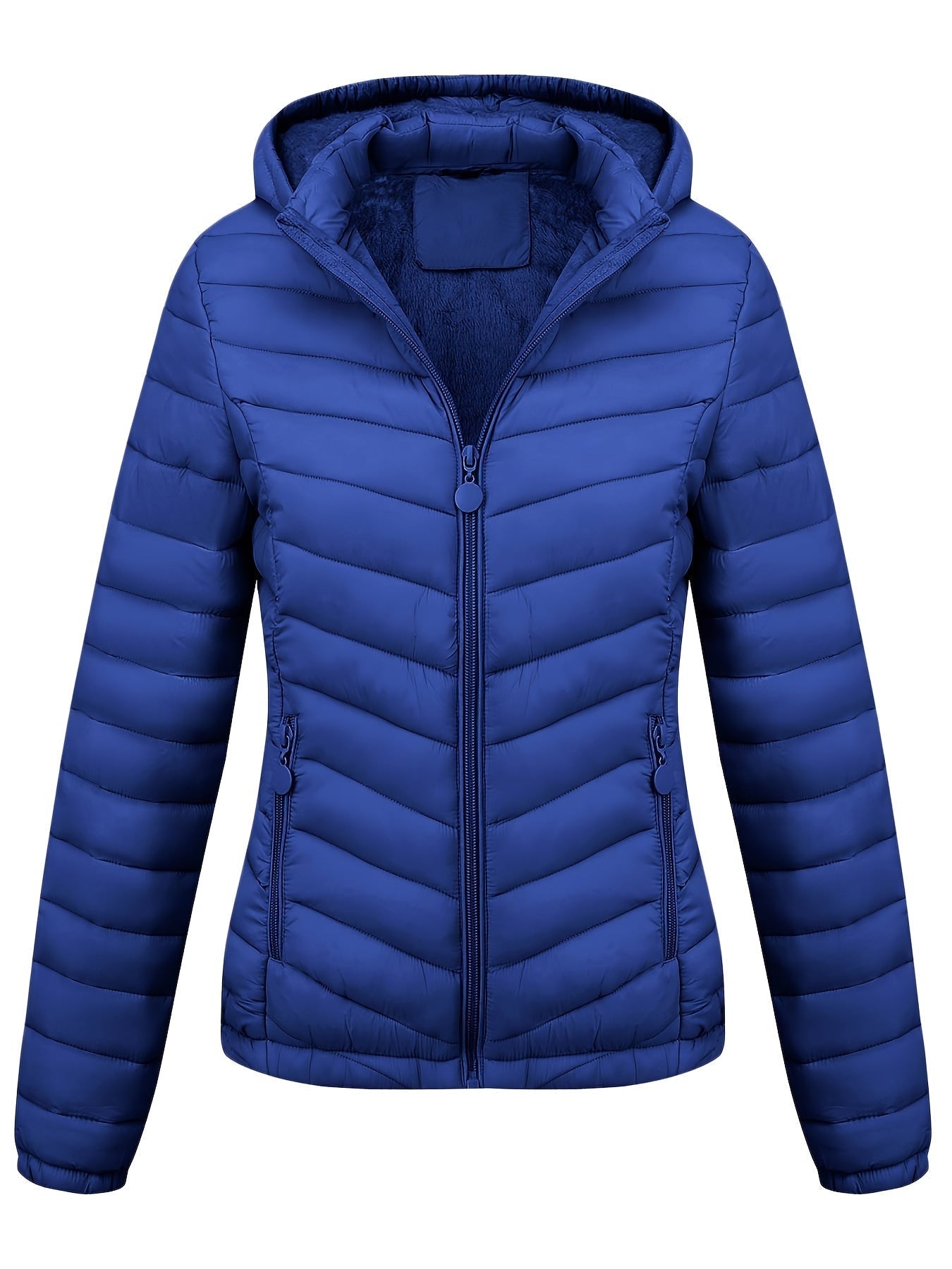 Fien | Women's Zip-Up Hooded Puffer Jacket with Slanted Pockets