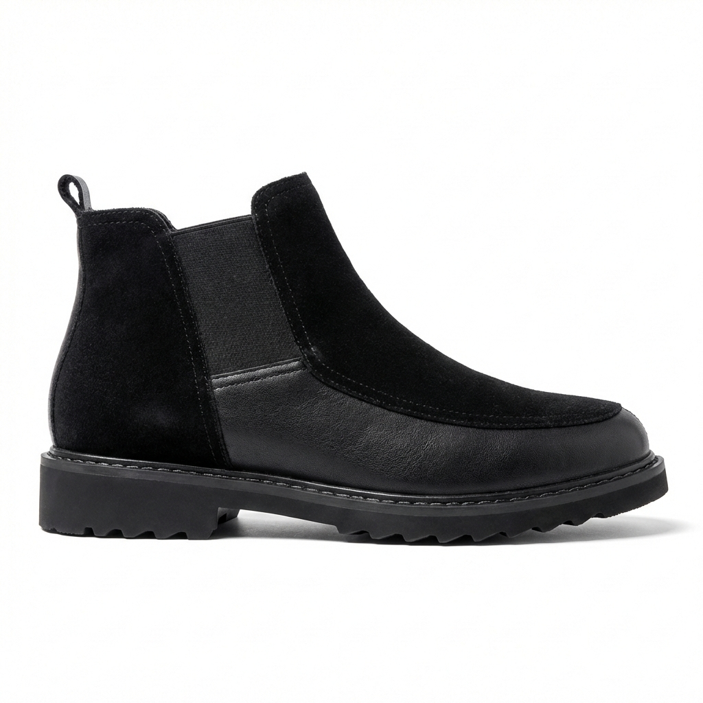 Textured Leather Chelsea Boots