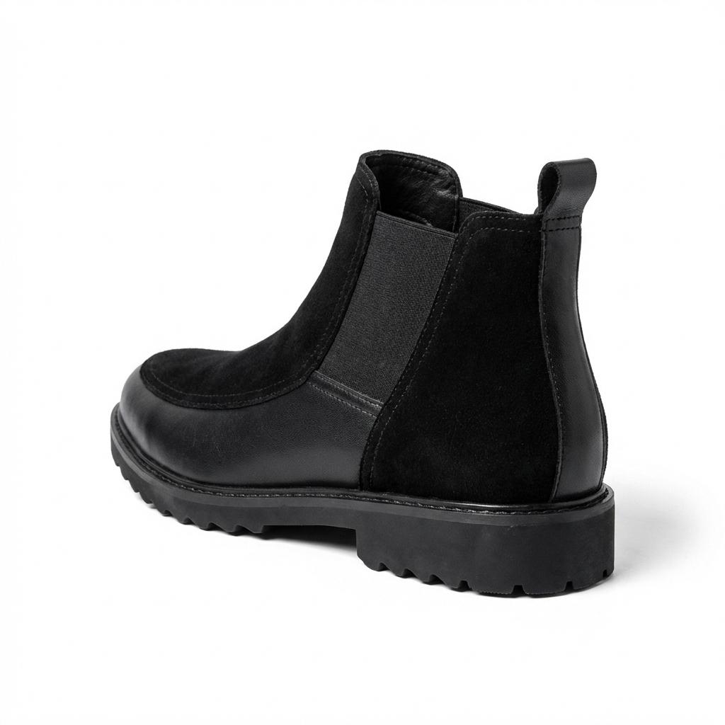 Textured Leather Chelsea Boots