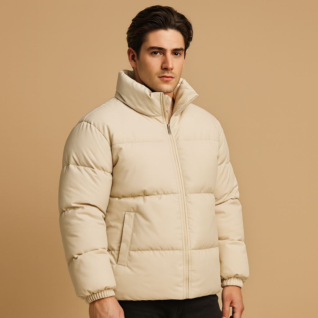 Padded Winter Jacket with High Collar