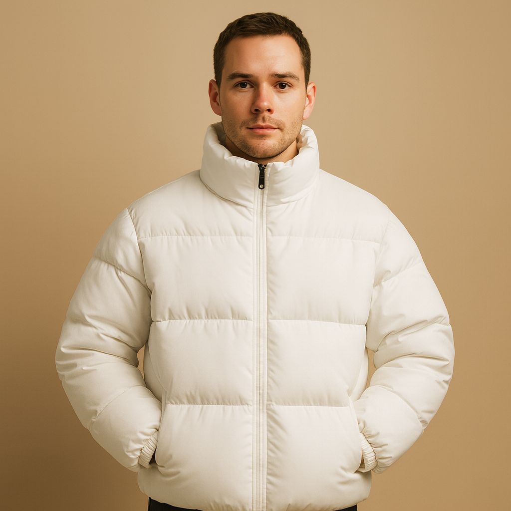 Padded Winter Jacket with High Collar