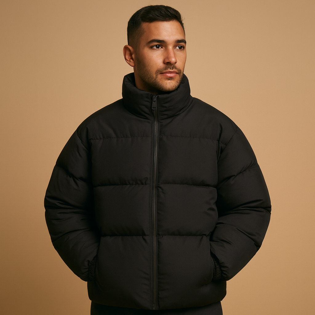 Padded Winter Jacket with High Collar