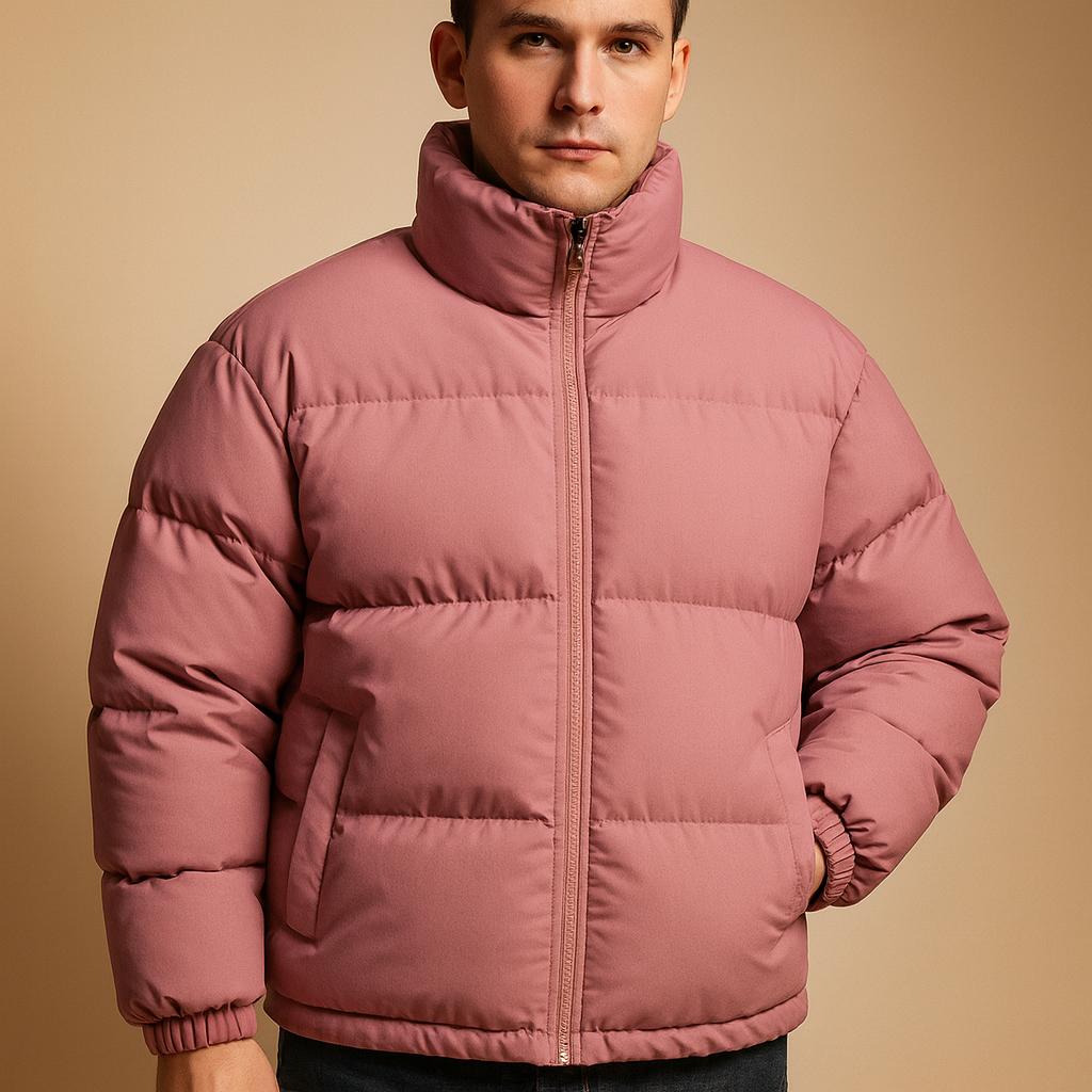 Padded Winter Jacket with High Collar