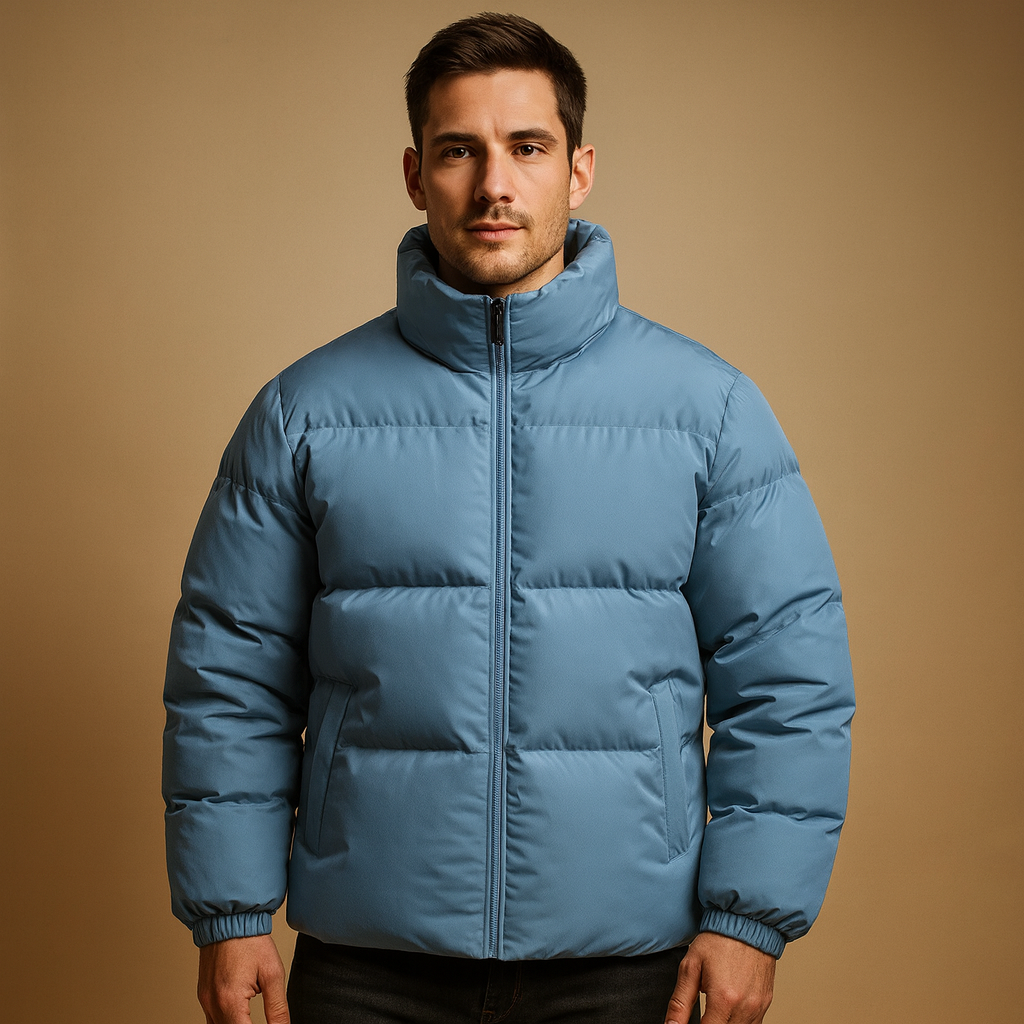 Padded Winter Jacket with High Collar
