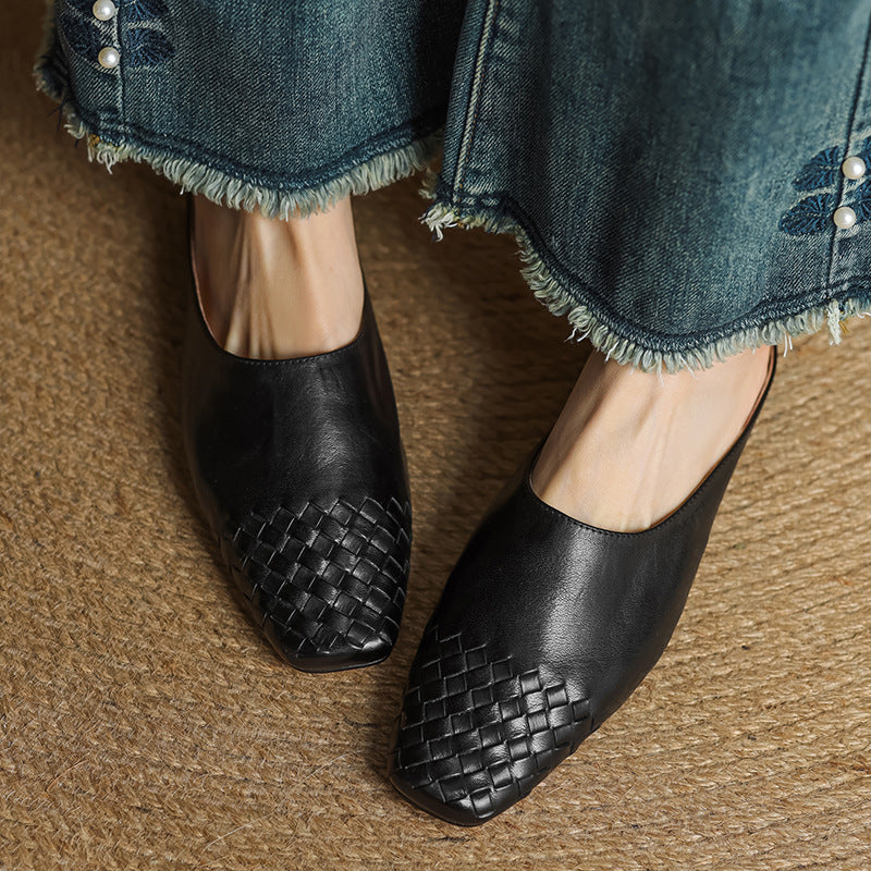 Women's Genuine Leather Mules Slip-On Casual Footwear