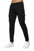 Men's Slim-Fit Cargo Pants with Side Pockets and Elastic Waistband