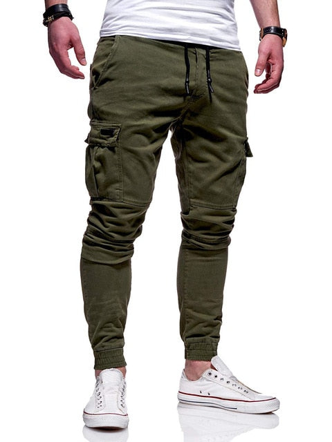 Men's Cargo Joggers with Drawstring