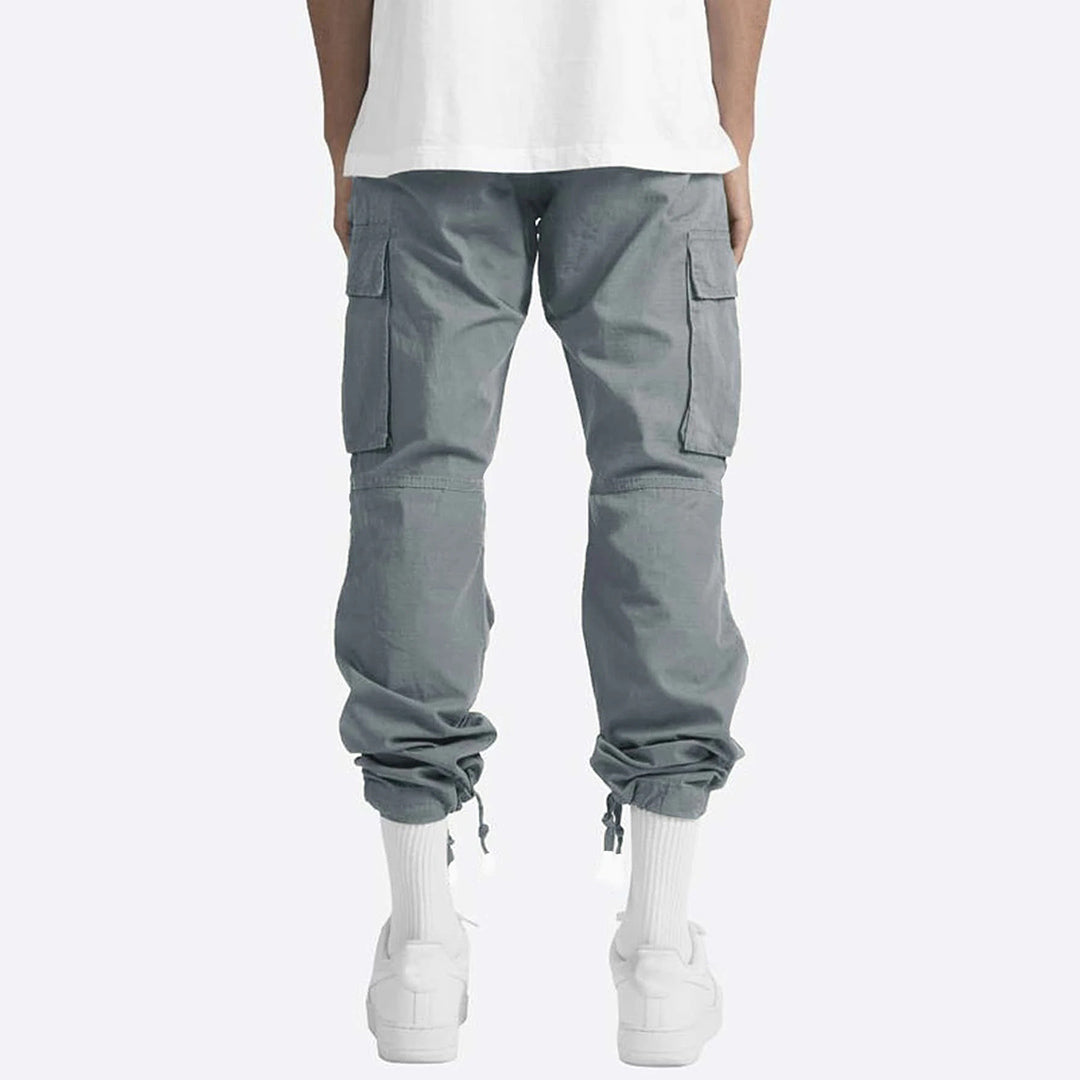 Men's Cargo Pants with Elastic Waistband and Drawstring