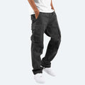 Men's Cargo Pants with Elastic Waistband and Drawstring