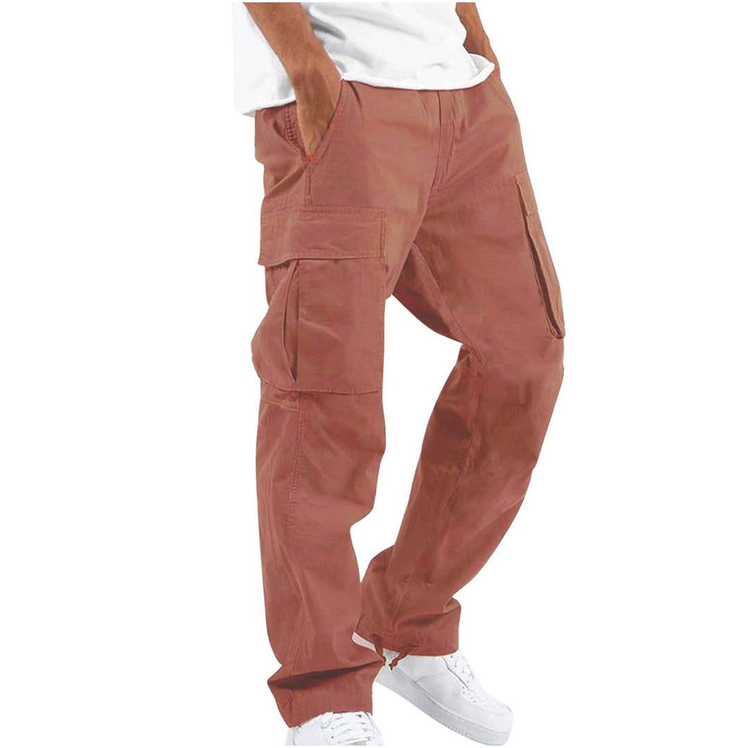 Men's Cargo Pants with Elastic Waistband and Drawstring