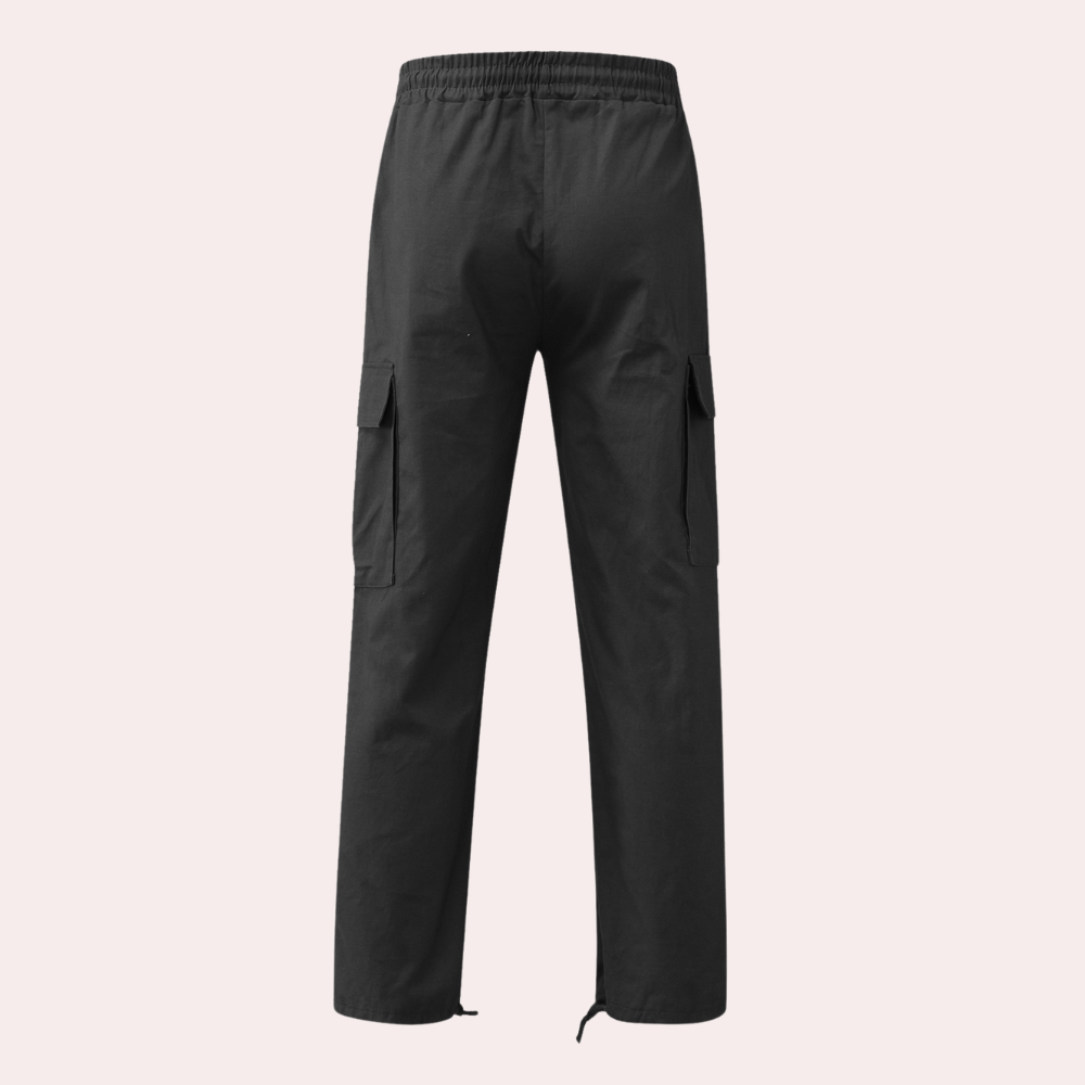 Men's Cargo Pants with Elastic Waistband and Drawstring