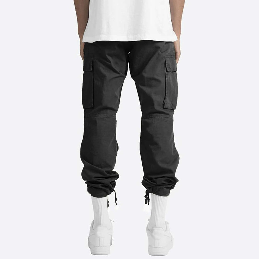 Men's Cargo Pants with Elastic Waistband and Drawstring