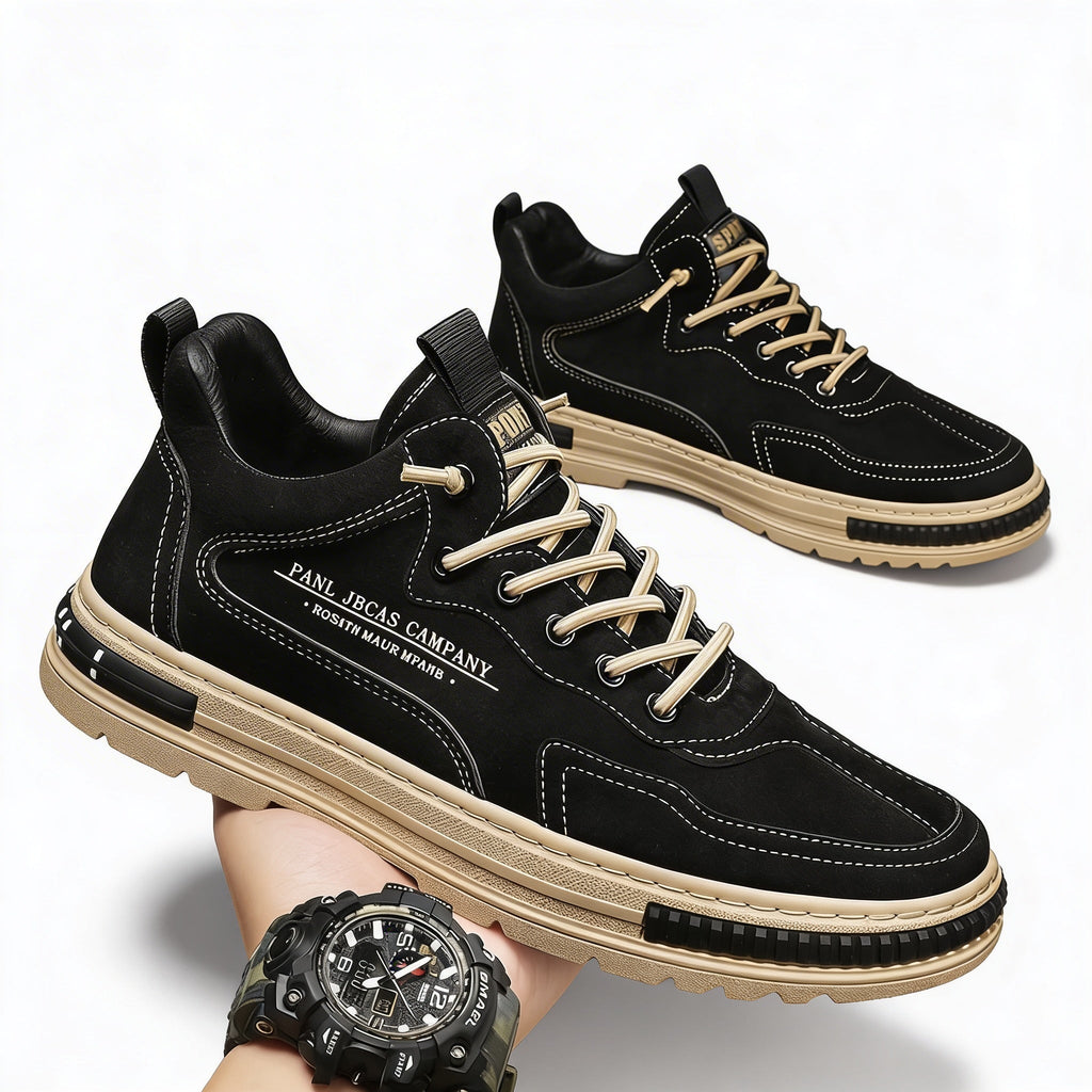 Men's Casual Sneakers with Chunky Sole and Contrast Details