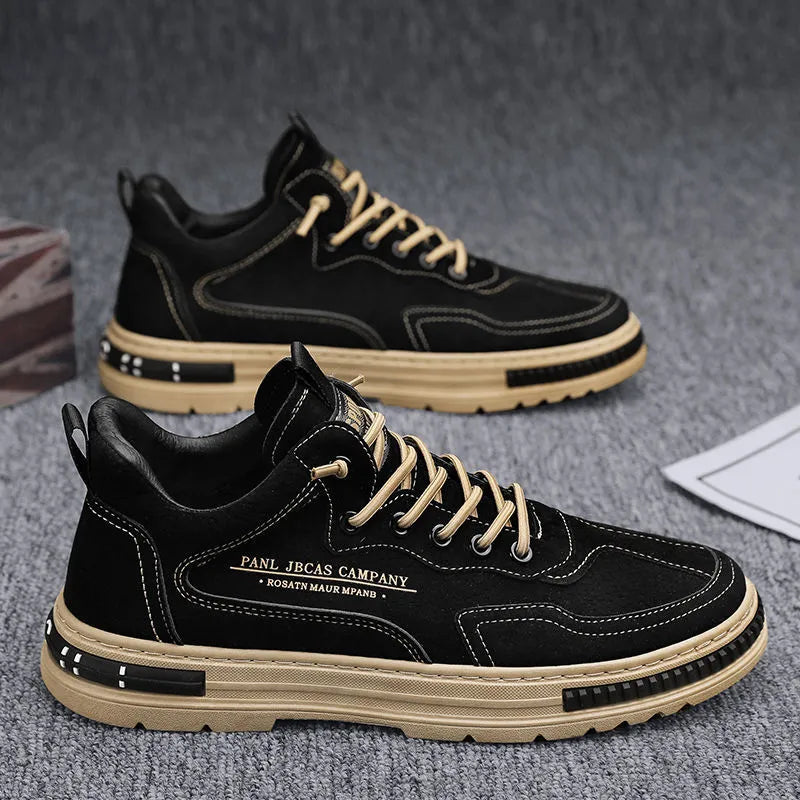 Men's Casual Sneakers with Chunky Sole and Contrast Details