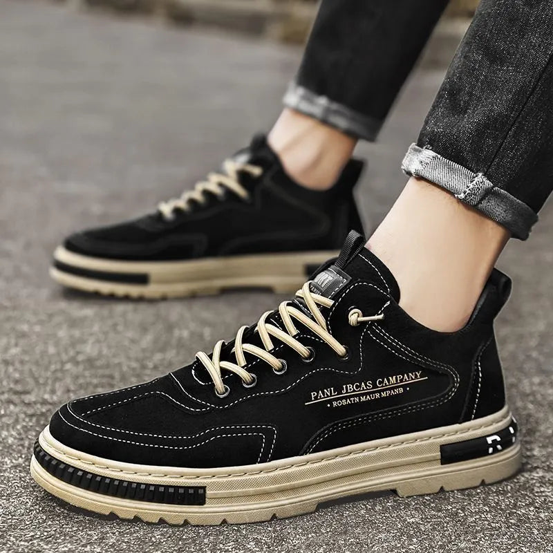 Men's Casual Sneakers with Chunky Sole and Contrast Details
