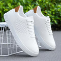 Men's Low-Top Sneakers with Perforated Panels and Lace-Up Closure