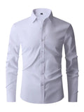 Men's Long-Sleeve Slim Fit Shirt with Classic Collar