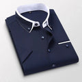 Men's Short-Sleeve Shirt with Double Collar