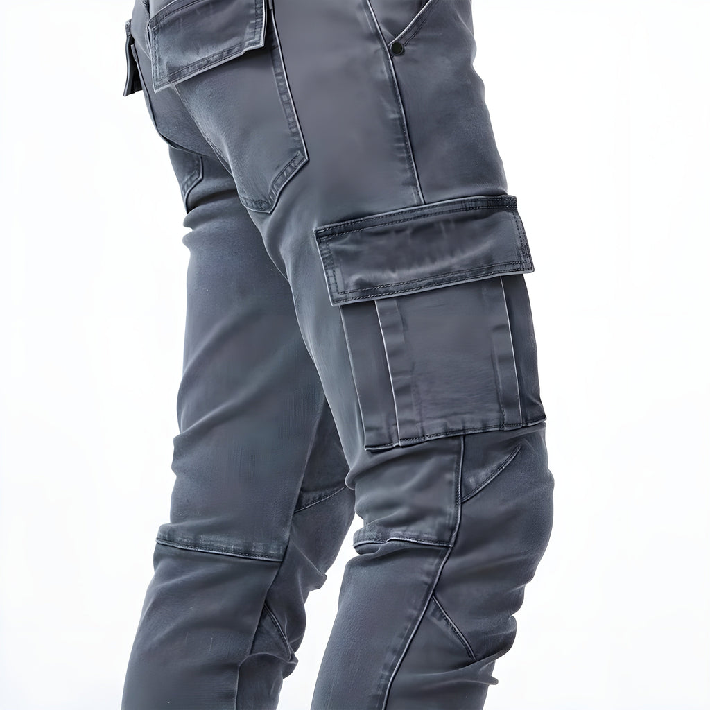 Men's Slim-Fit Cargo Jeans with Side Pockets