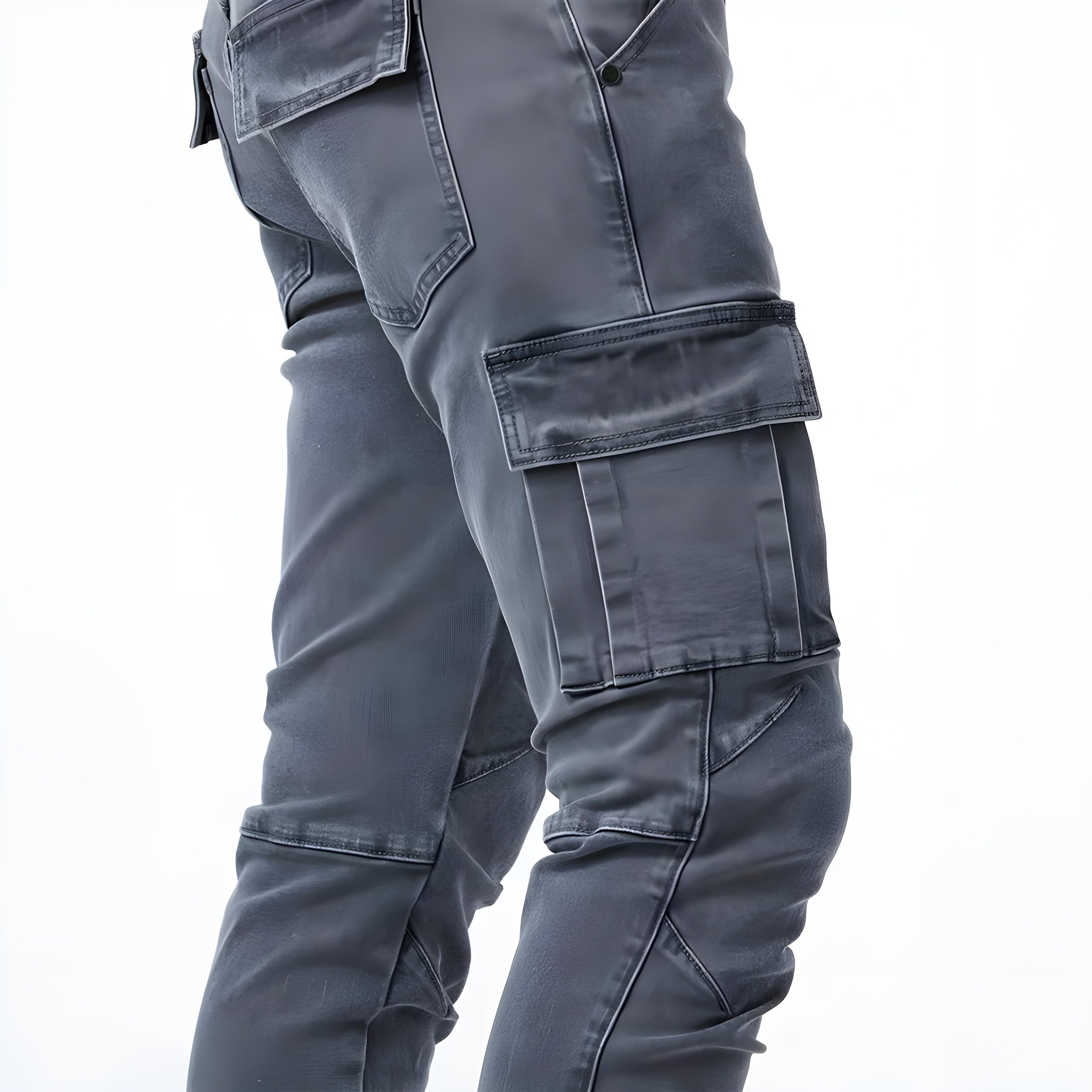 Men's Slim-Fit Cargo Jeans with Side Pockets