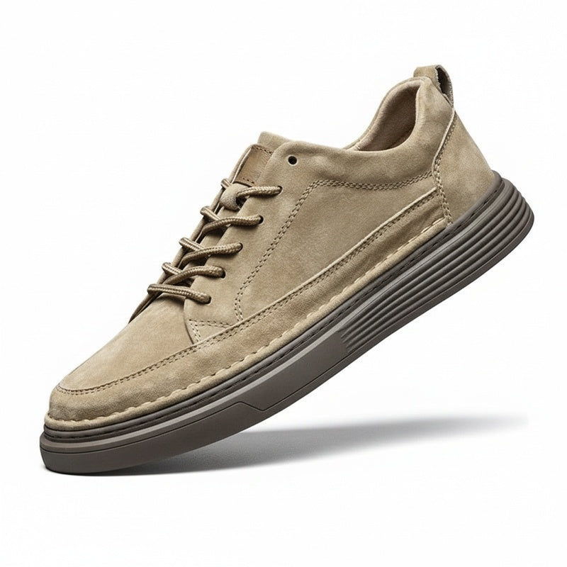 Men's Sneakers with Lace-Up Closure and Thick Sole