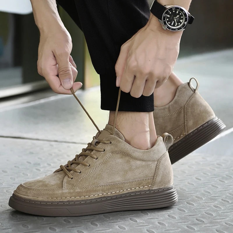 Men's Sneakers with Lace-Up Closure and Thick Sole