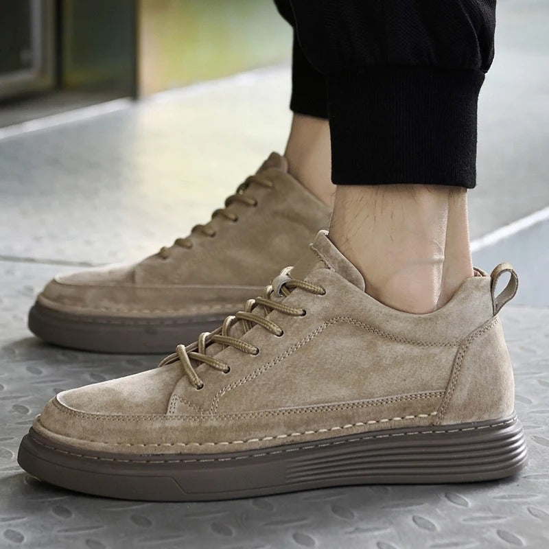 Men's Sneakers with Lace-Up Closure and Thick Sole