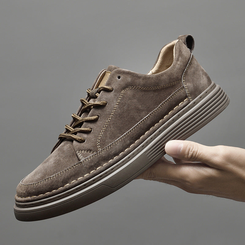 Men's Sneakers with Lace-Up Closure and Thick Sole