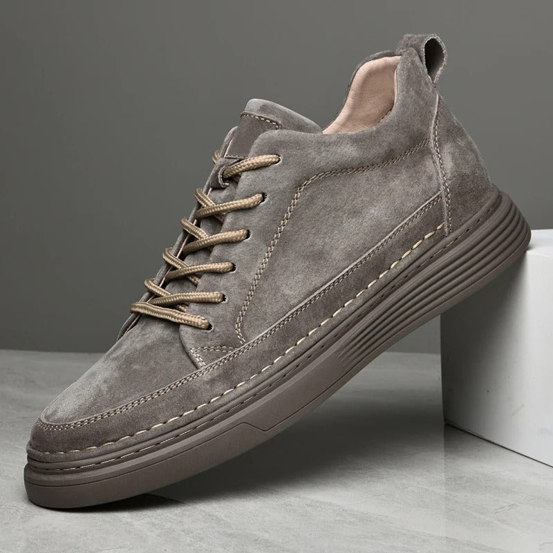 Men's Sneakers with Lace-Up Closure and Thick Sole