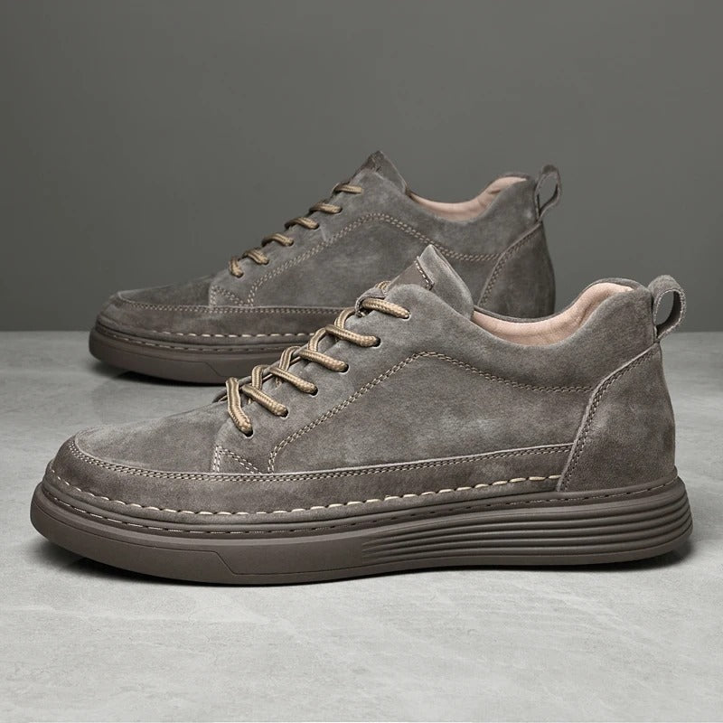 Men's Sneakers with Lace-Up Closure and Thick Sole