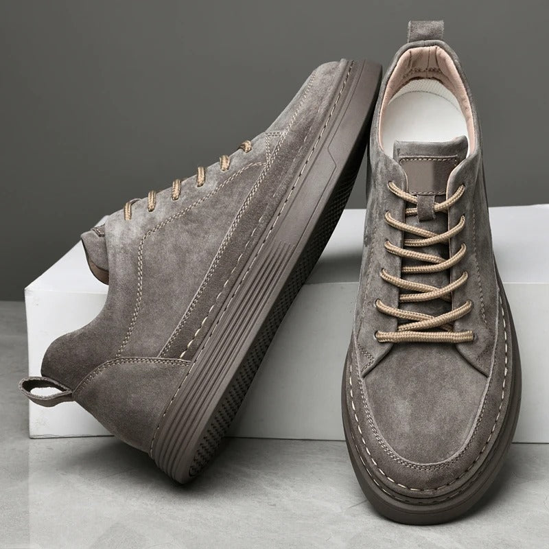 Men's Sneakers with Lace-Up Closure and Thick Sole
