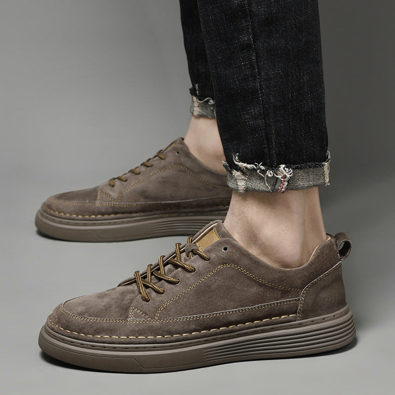 Men's Sneakers with Lace-Up Closure and Thick Sole