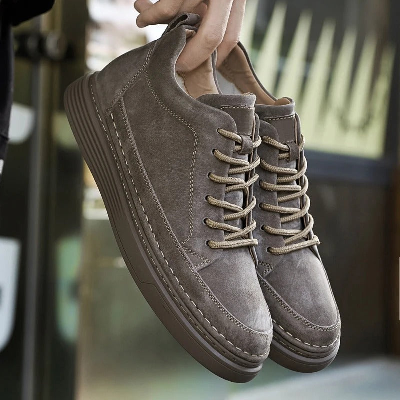 Men's Sneakers with Lace-Up Closure and Thick Sole