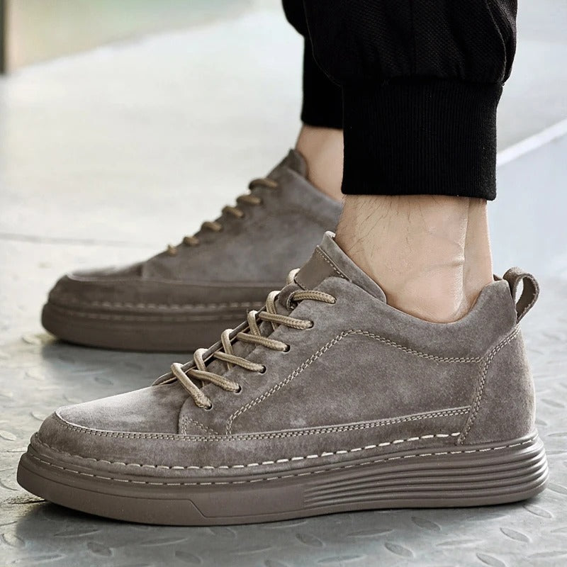 Men's Sneakers with Lace-Up Closure and Thick Sole