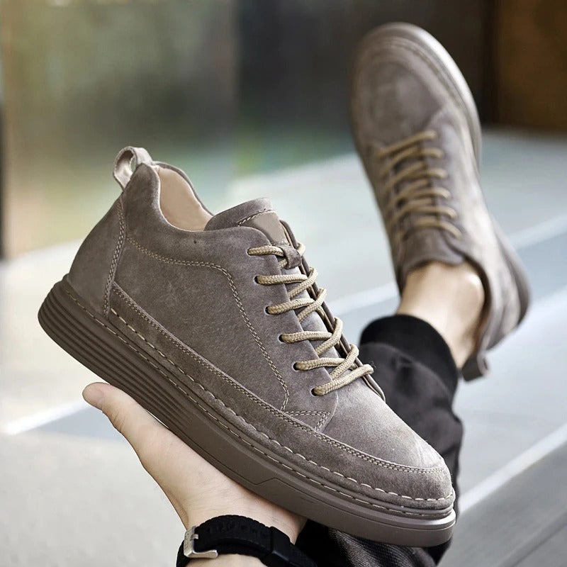 Men's Sneakers with Lace-Up Closure and Thick Sole