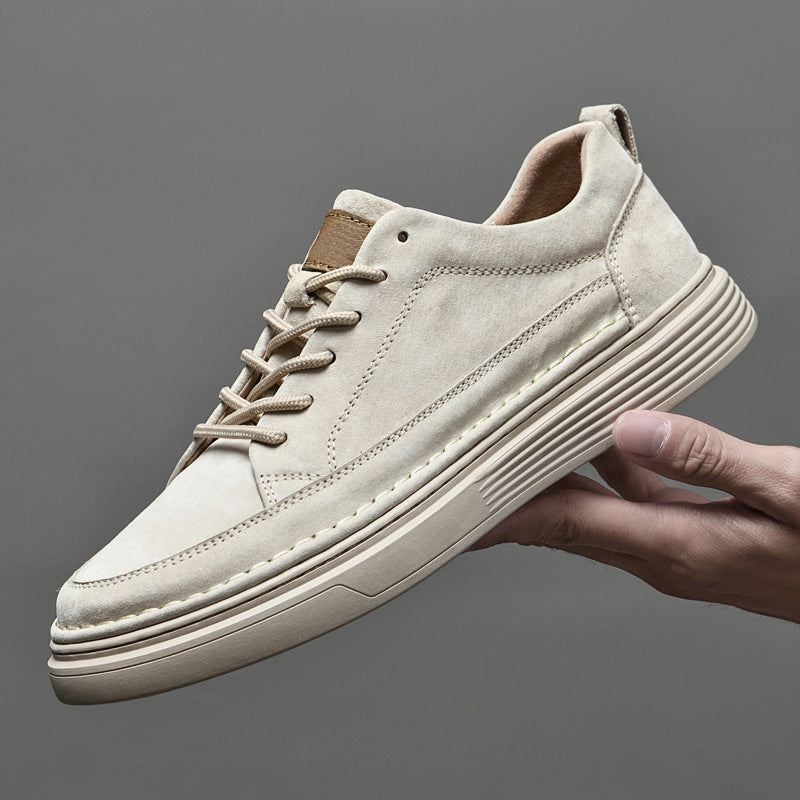 Men's Sneakers with Lace-Up Closure and Thick Sole