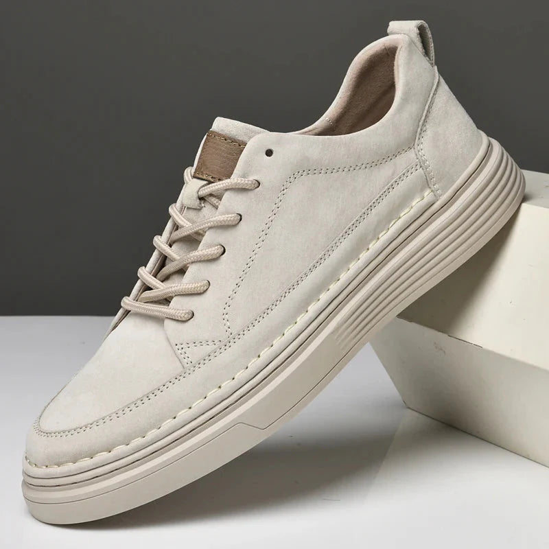 Men's Sneakers with Lace-Up Closure and Thick Sole