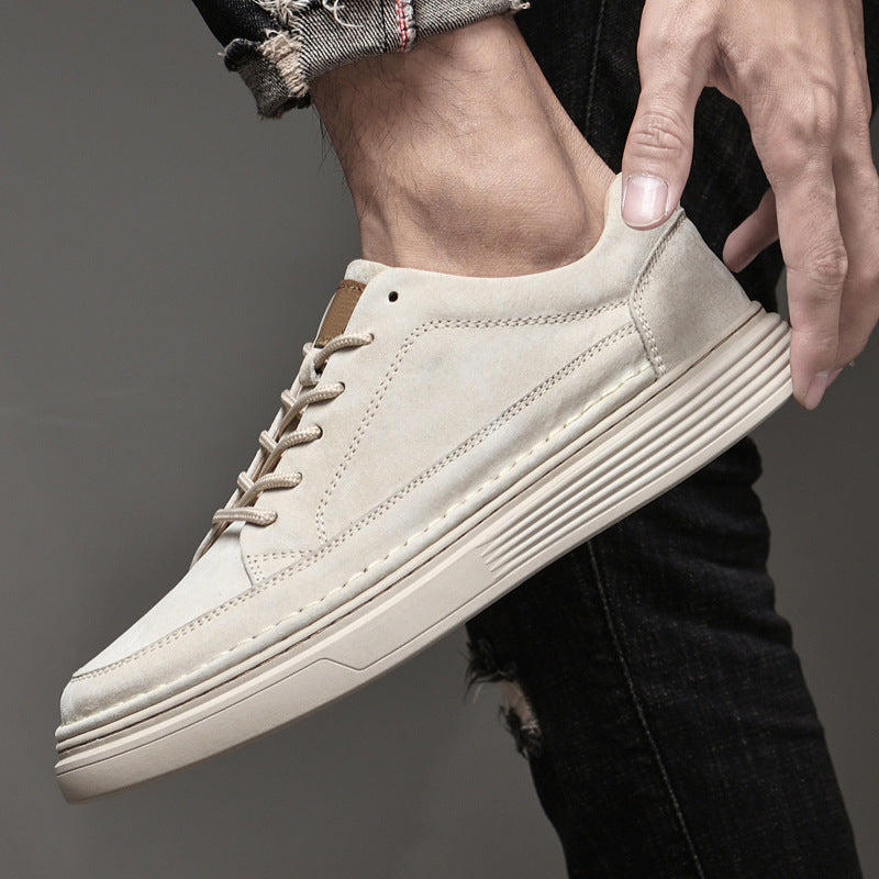 Men's Sneakers with Lace-Up Closure and Thick Sole