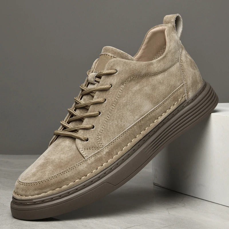 Men's Sneakers with Lace-Up Closure and Thick Sole
