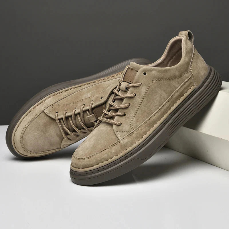 Men's Sneakers with Lace-Up Closure and Thick Sole