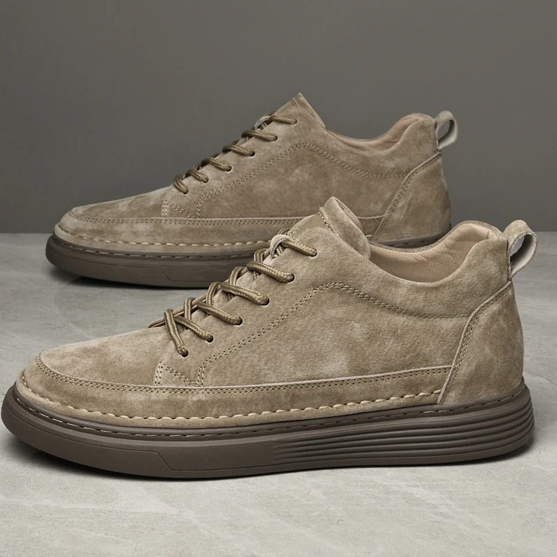 Men's Sneakers with Lace-Up Closure and Thick Sole